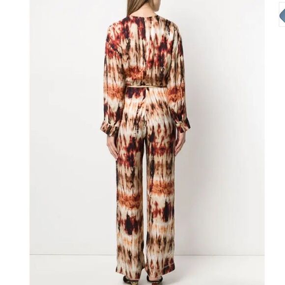 New Nanushka Jax Tie-Dye Tan/Brown Jumpsuit Small - Picture 7 of 16